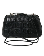 Balenciaga Schwarze Schulter-Crossbody-Clutch aus exotischem Leder