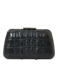 Balenciaga Schwarze Schulter-Crossbody-Clutch aus exotischem Leder