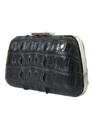 Balenciaga Schwarze Schulter-Crossbody-Clutch aus exotischem Leder