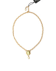Collier Dolce & Gabbana en laiton doré avec pendentif perle