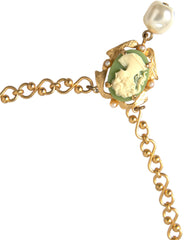 Collier Dolce & Gabbana en laiton doré avec pendentif perle