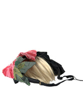 Dolce & Gabbana Schwarzes Viskose-Haar-Parrucchiera-Stirnband mit weißem Haar-Diadem