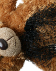 Diadème Dolce & Gabbana Ours en peluche marron Couronne de cristaux dorés