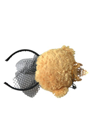 Diadème Dolce & Gabbana Ours en peluche marron Couronne de cristaux dorés