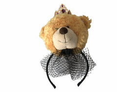 Diadème Dolce & Gabbana Ours en peluche marron Couronne de cristaux dorés