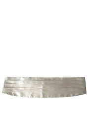 Dolce & Gabbana Ceinture en soie blanche pour homme, taille large.