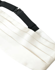 Dolce & Gabbana Ceinture en soie blanche pour homme, taille large.