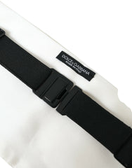 Dolce & Gabbana Ceinture en soie blanche pour homme, taille large.