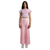 Pantalon palazzo rose en coton pour femme Hinnominate