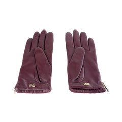 Gants Cavalli Class en cuir d'agneau rouge pour femmes