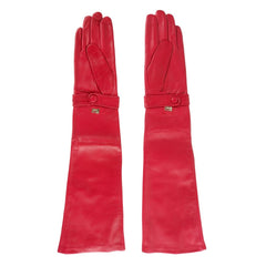 Gants Cavalli Class en cuir d'agneau rouge pour femmes