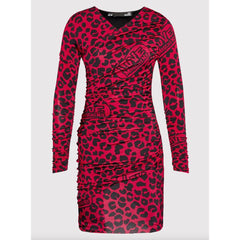 Ich liebe das schicke Leopardenkleid von Moschino in Rosa und Schwarz.