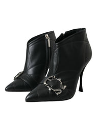 Dolce & Gabbana Schwarze Devotion Steppstiefel mit Schnalle