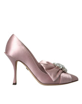 Escarpins Dolce & Gabbana en satin rose et cristaux