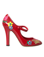 Escarpins Mary Jane Dolce & Gabbana en cuir rouge orné de détails
