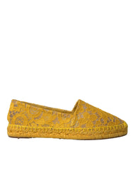 Mocassins plats en dentelle espadrilles jaunes Taormina de Dolce & Gabbana