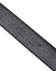 Ceinture Dolce & Gabbana à rayures jacquard dorées et boucle en métal argenté