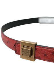 Ceinture Dolce & Gabbana en cuir marron avec boucle carrée en métal