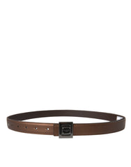 Ceinture Dolce & Gabbana en cuir bronze avec boucle carrée en métal