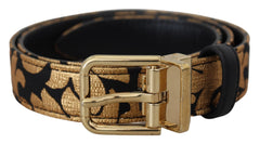 Ceinture Dolce & Gabbana en cuir jacquard multicolore avec boucle logo