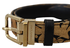 Ceinture Dolce & Gabbana en cuir jacquard multicolore avec boucle logo