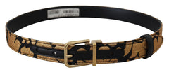 Ceinture Dolce & Gabbana en cuir jacquard multicolore avec boucle logo