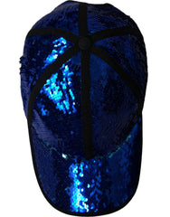 Casquette de baseball Dolce & Gabbana bleu royal à sequins pour homme