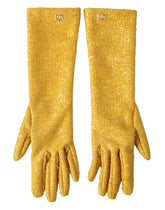Gants mi-longs Dolce & Gabbana Fantasia en lurex doré