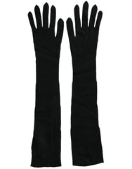 Gants longs en cachemire noir Dolce & Gabbana