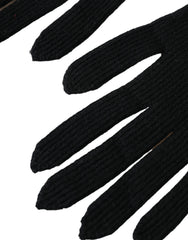 Gants longs en cachemire noir Dolce & Gabbana