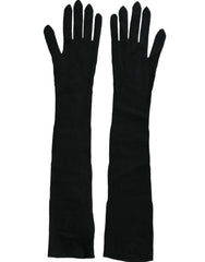 Gants longs en cachemire noir Dolce & Gabbana