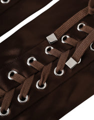 Dolce & Gabbana braune, fingerlose Schnürhandschuhe aus Acetat