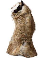 Bonnet Dolce & Gabbana Chouette marron en fausse fourrure, couvrant toute la tête