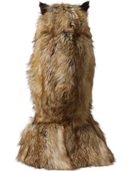 Bonnet Dolce & Gabbana Chouette marron en fausse fourrure, couvrant toute la tête
