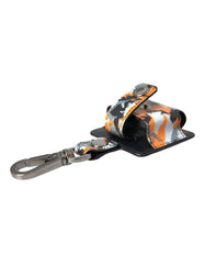 Étui AirPods en cuir à imprimé camouflage multicolore Dolce & Gabbana avec logo en métal