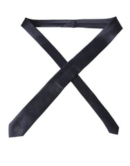 Cravate ajustable en soie unie bleue Dolce & Gabbana pour homme