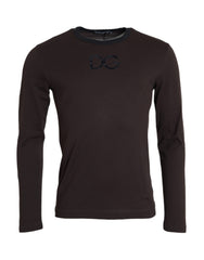 Dolce & Gabbana brauner Pullover mit DG-Logo und Rundhalsausschnitt
