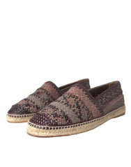Espadrilles plates en cuir de buffle marron Dolce & Gabbana