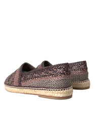 Espadrilles plates en cuir de buffle marron Dolce & Gabbana