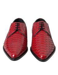 Chaussures habillées Dolce & Gabbana Derby rouges texturées et vernies pour homme