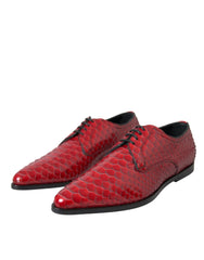Chaussures habillées Dolce & Gabbana Derby rouges texturées et vernies pour homme