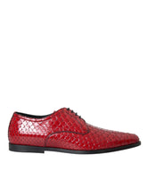 Chaussures habillées Dolce & Gabbana Derby rouges texturées et vernies pour homme