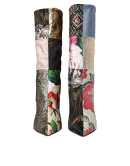 Bottes à talons Dolce & Gabbana à imprimé patchwork multicolore