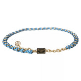 Ceinture Dolce & Gabbana bleue tressée en laiton doré
