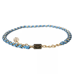 Ceinture Dolce & Gabbana bleue tressée en laiton doré