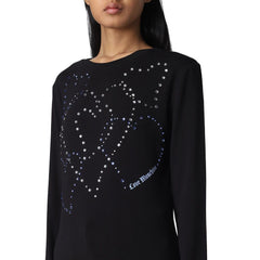 T-shirt en coton orné d'un cœur en strass Love Moschino