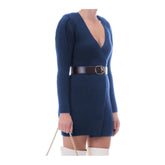 Robe femme en laine bleue Elisabetta Franchi