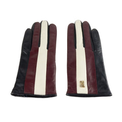 Gants Cavalli Class en cuir d'agneau noir pour femmes