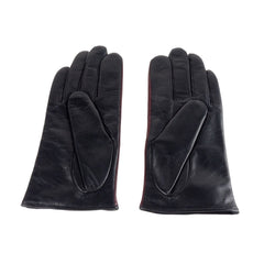 Gants Cavalli Class en cuir d'agneau noir pour femmes