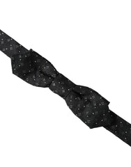 Nœud papillon Dolce & Gabbana en soie noire à motifs, ajustable, pour homme